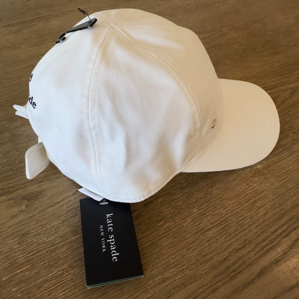 KATE SPADE New York Bow Baseball Cap-Preppy Designer Hat-White-NWT-MSRP $78 - Picture 6 of 16